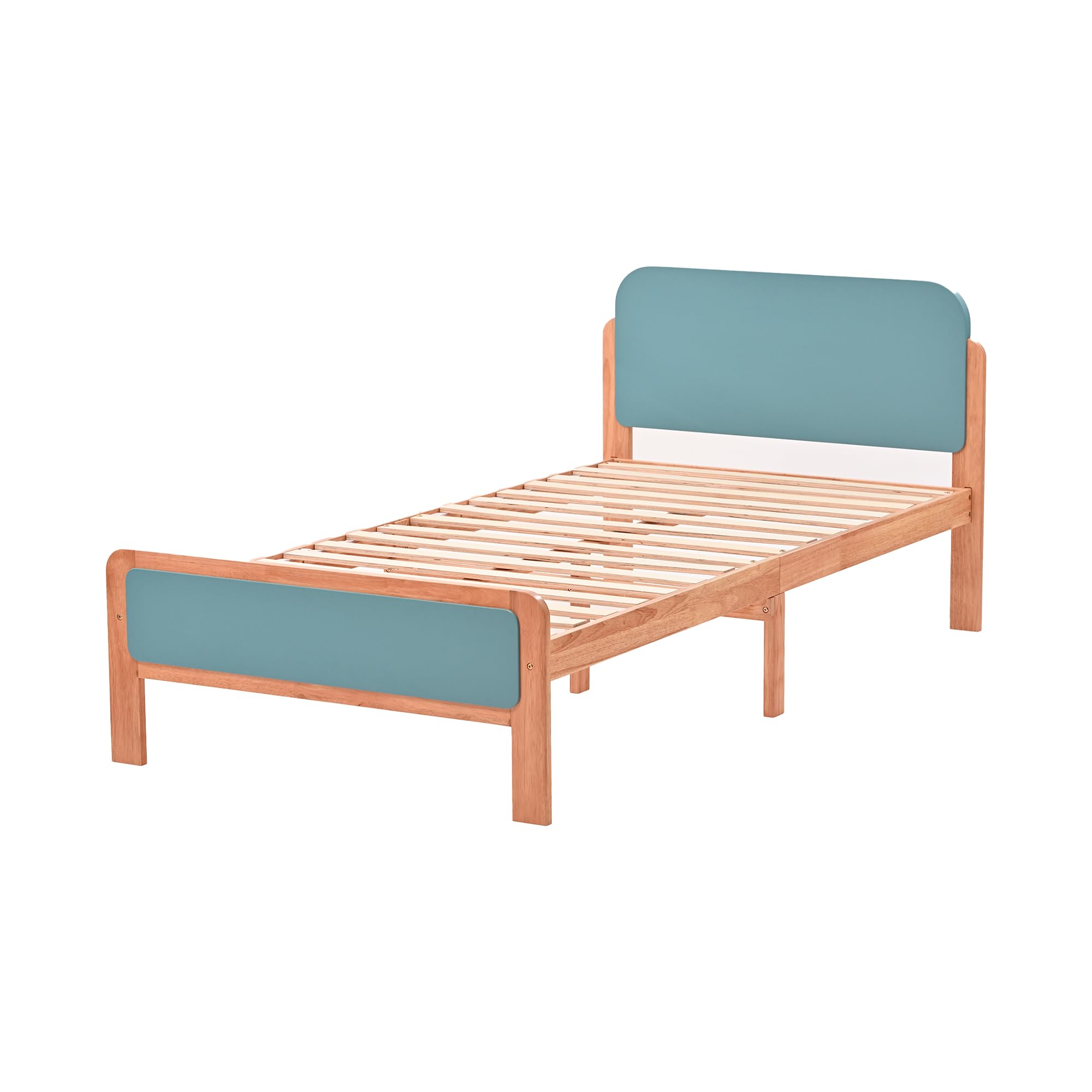 Style Platform Bed w/Headboard & Footboard Solid Wood Panel Bed Mattress Foundation