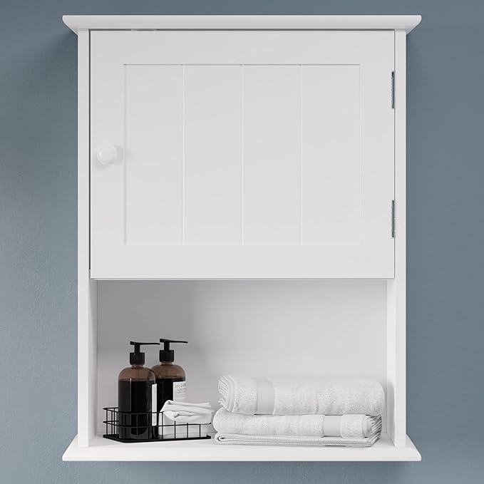 Wall-Mounted Bathroom Organizer - Medicine Cabinet or Over-the-Toilet Storage