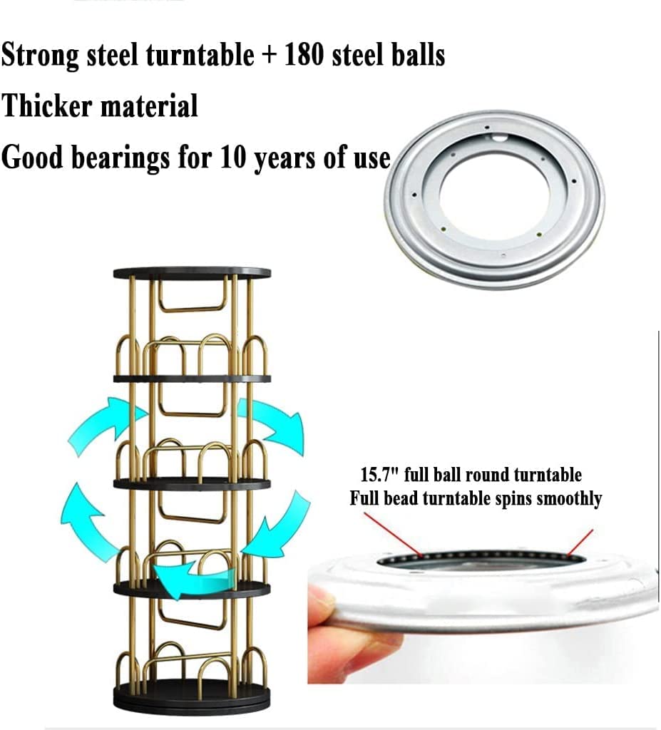 Bookcase Librería Iron Art Rotating Bookshelf 360 Display Floor Standing Bookcase Modern Simple Standing Storage Rack for Living Room Kitchen Decor