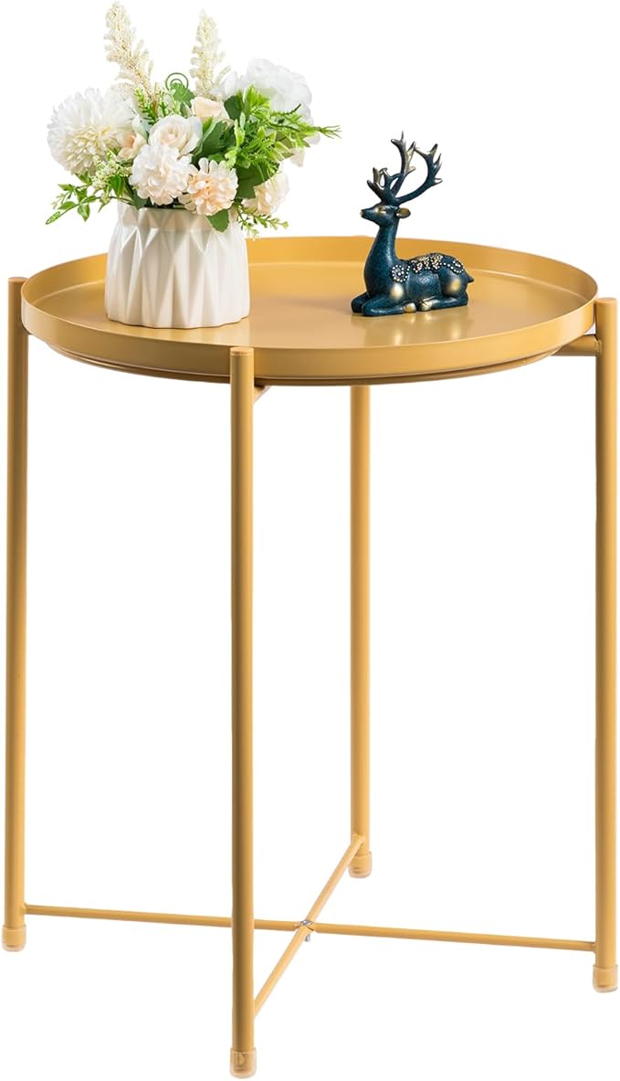 Tray Metal End Table, Sofa Table Small Round Side Tables