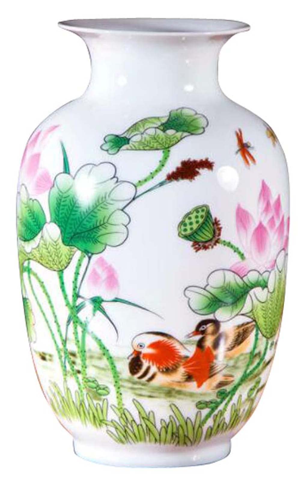 Chinese Style Ceramic Vase, Home Office Decorative Flower Vase