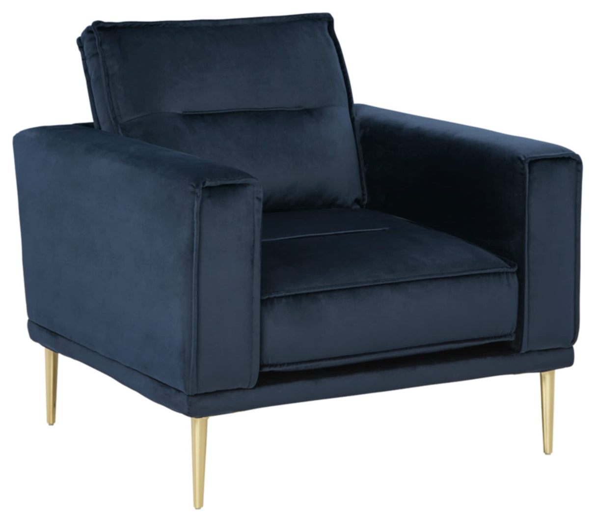 Macleary Contemporary Faux Leather Chair, Navy