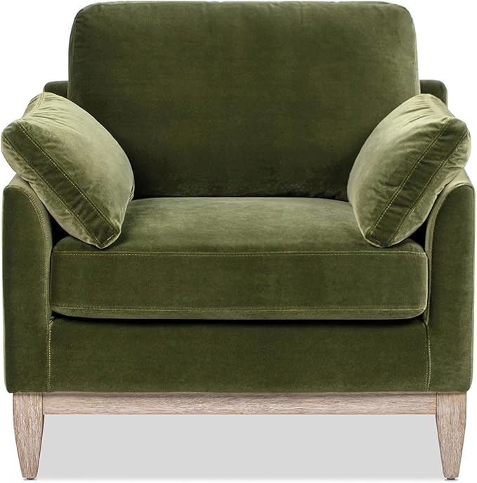Pasadena 75.5" Modern Farmhouse Sofa, Olive Green Performance Velvet