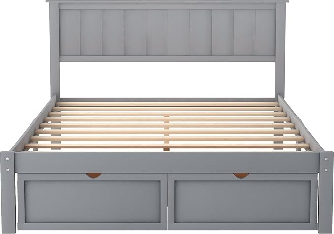 Full Size Platform Bed with Under-Bed Drawers