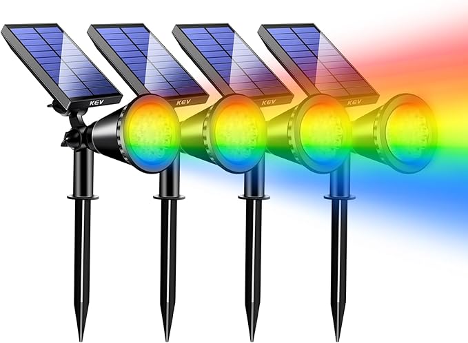800 Lumens Solar Spot Lights Outdoor,18 LEDs Solar Flood Lights