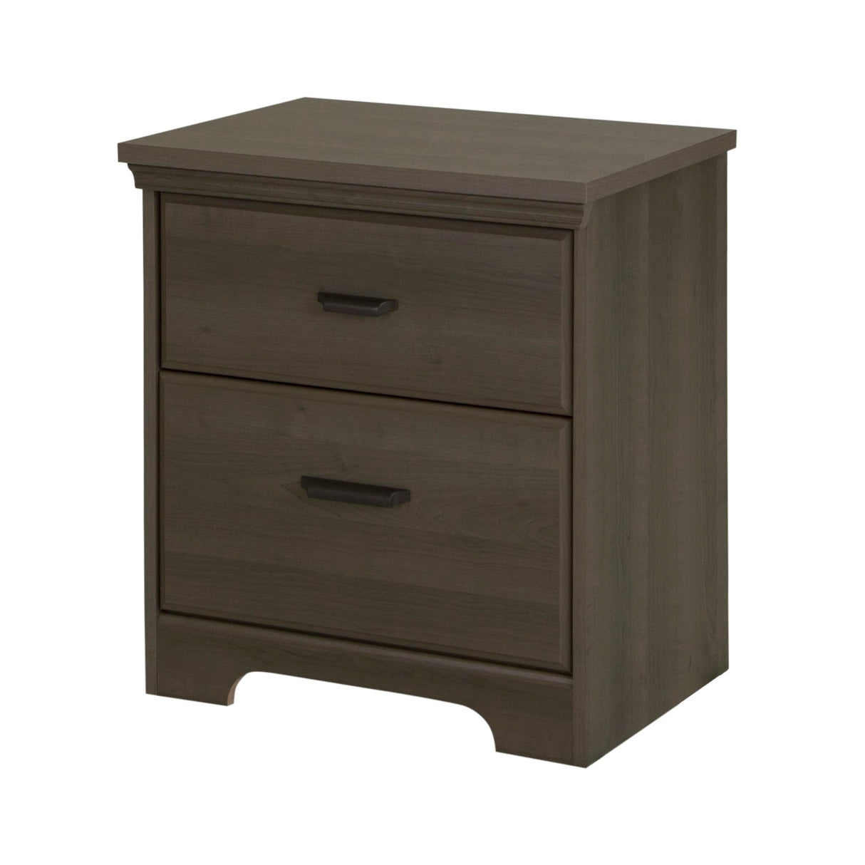 Versa 2-Drawer Nightstand, Weathered Oak, Gray Maple