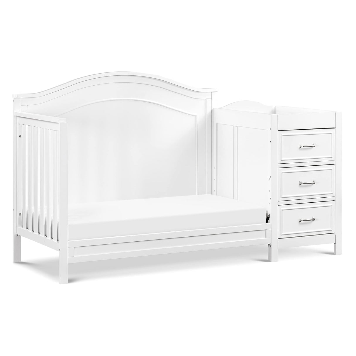4-in-1 Convertible Crib and Changer Combo in White