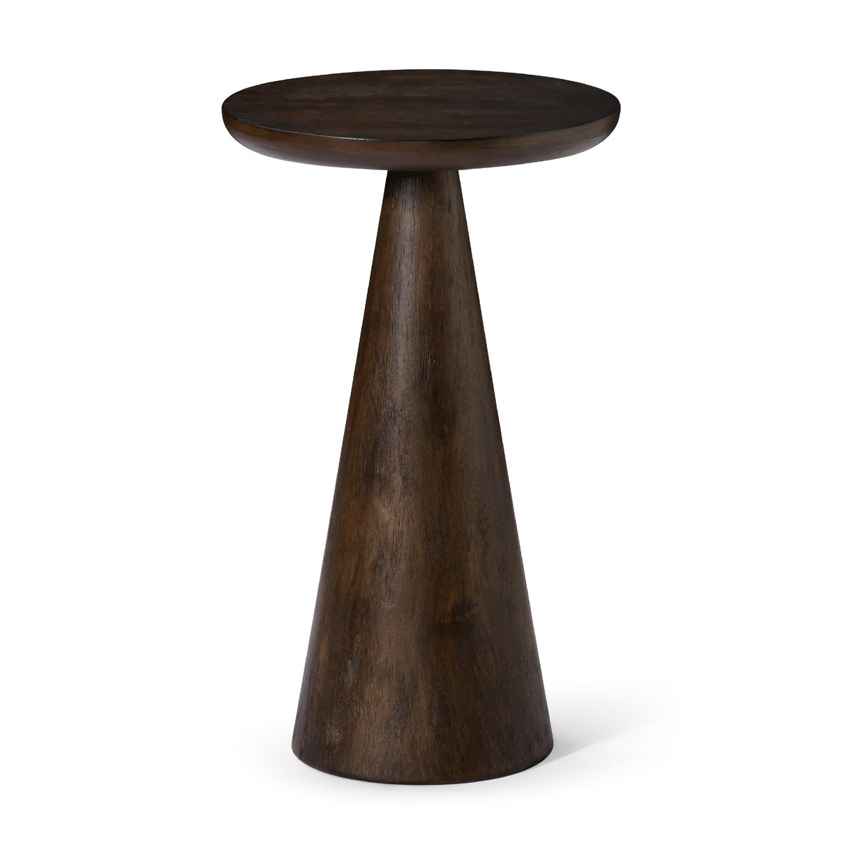 Wood Side Table, 12" Round, Modern Farmhouse Accent Table