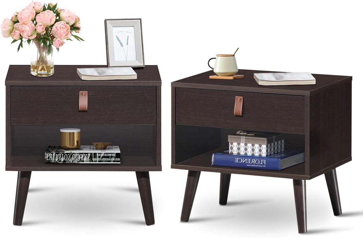 Drawer Storage Nightstand Bedside Cabinet Furniture