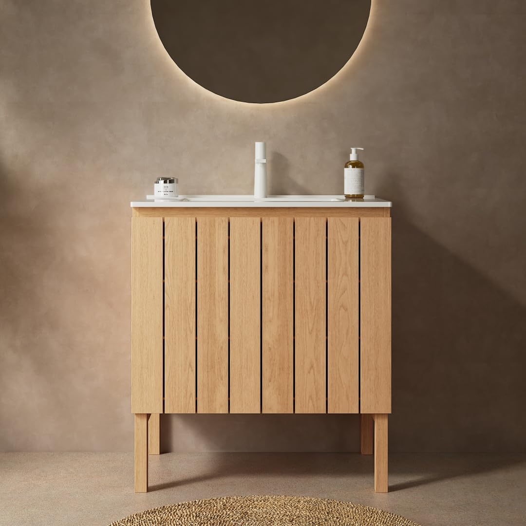 30" Bathroom Vanity with Sink, Modern Freestanding Bathroom Storage Cabinet