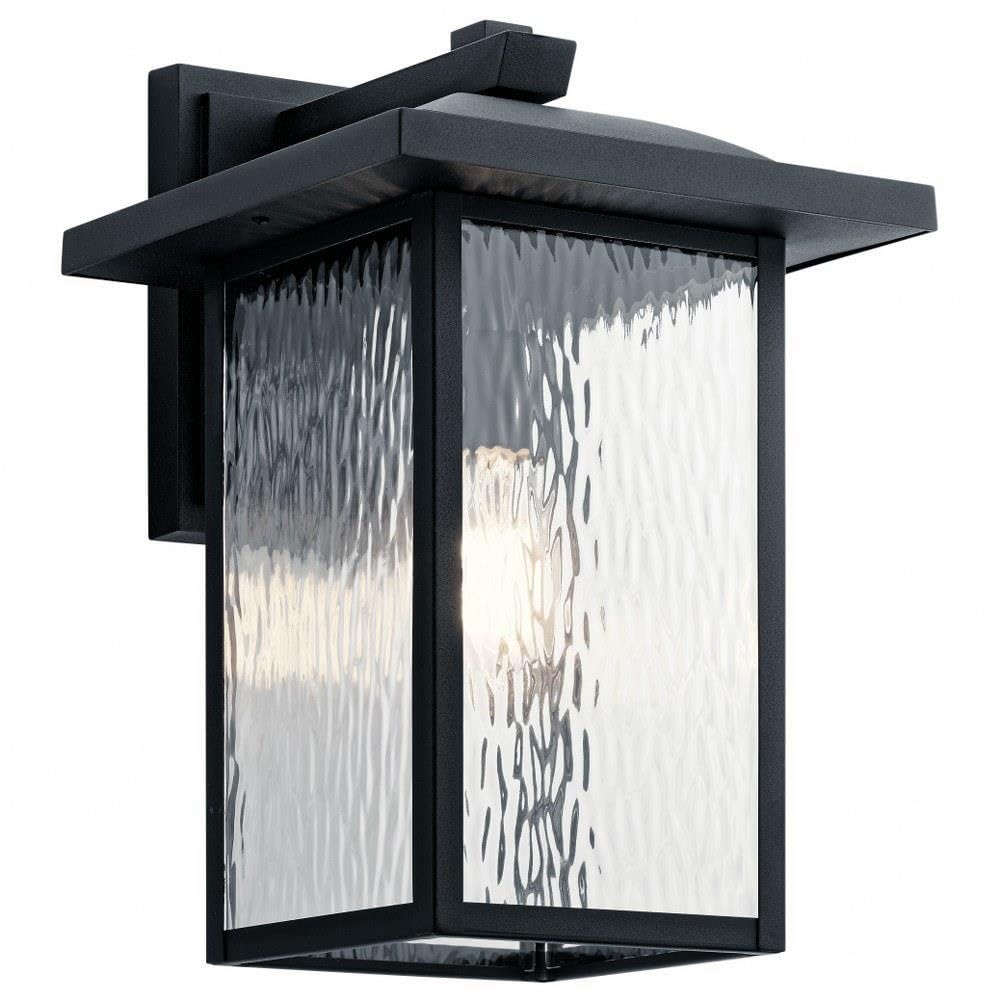 Capanna 16" Outdoor Wall Light in Black, 1-Light Exterior Wall Sconce Porch Light