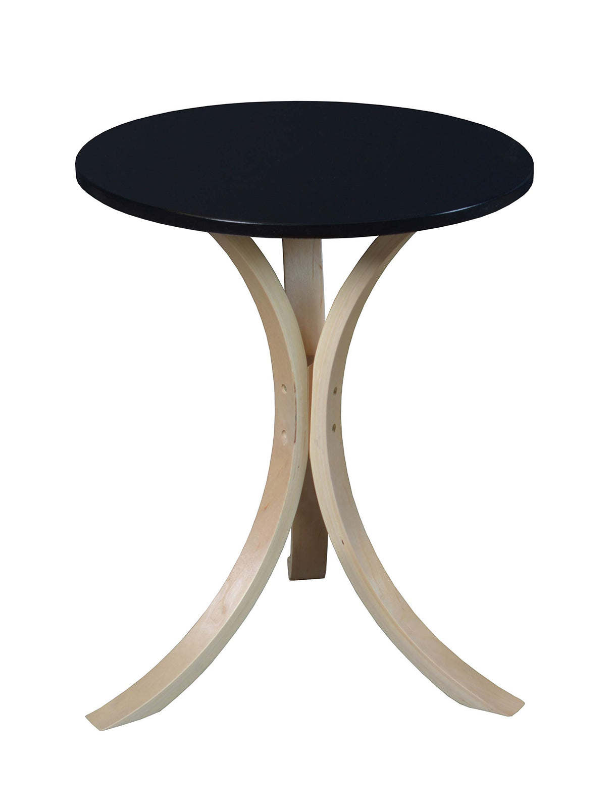 Mia Bentwood Round Accent Table- Natural Black