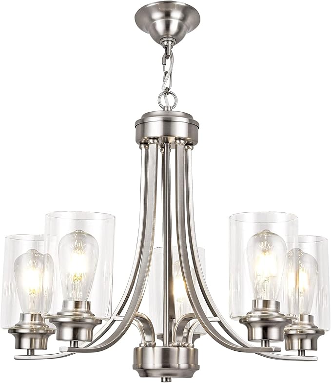 3 Lights Black Traditional Chandelier Rustic Kitchen Island Lighting Fixtures Hanging Clear