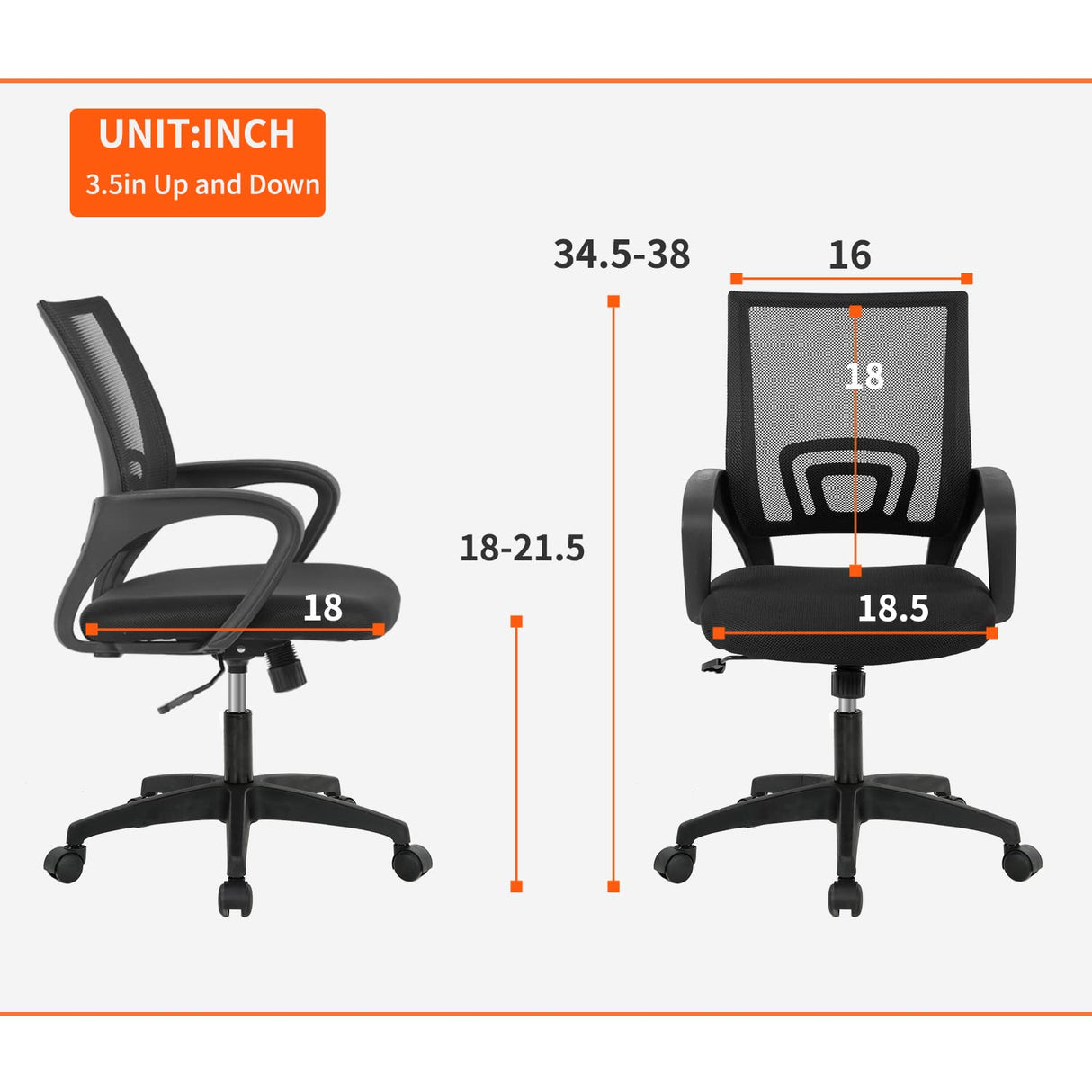 Home Office Chair Ergonomic Desk Chair Mesh Computer Chair