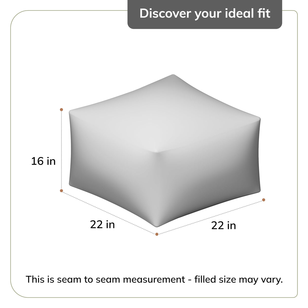 Anji Mountain 100% Handmade & Handcrafted Comfortable Home Décor Pouf Ottoman Footrest for Living Room, Bedroom, Nursery, Kidsroom, Patio Furniture - (22" x 22" x 16"- Green,Beige)