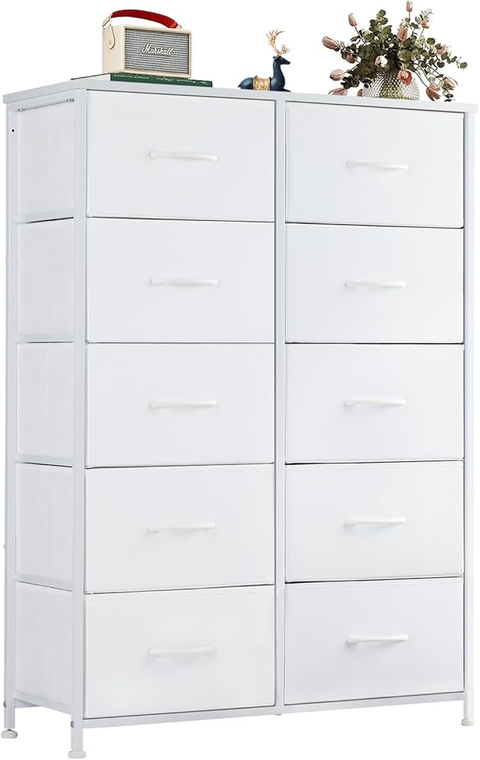 Dresser for Bedroom, 5 Storage Drawers, Wide Fabric Closet Chests Organizer