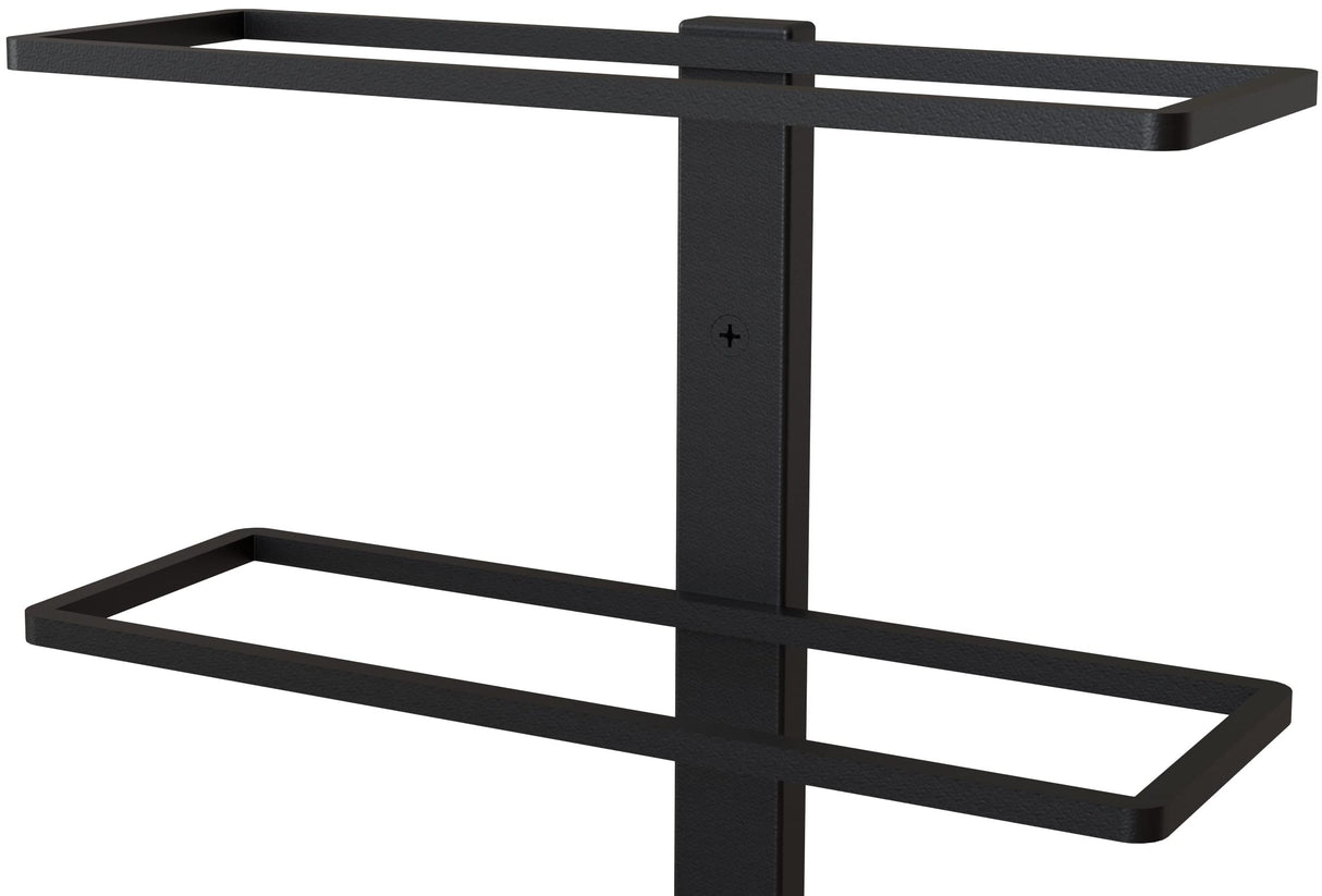 Wall Series - Center Frame Metal Wall Mount Wine Bottle Rack, Black (6 Bottles)