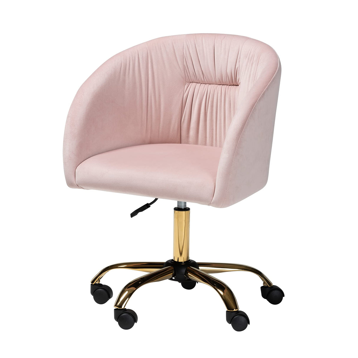 Office Chair, One Size, Blush Pink/Gold