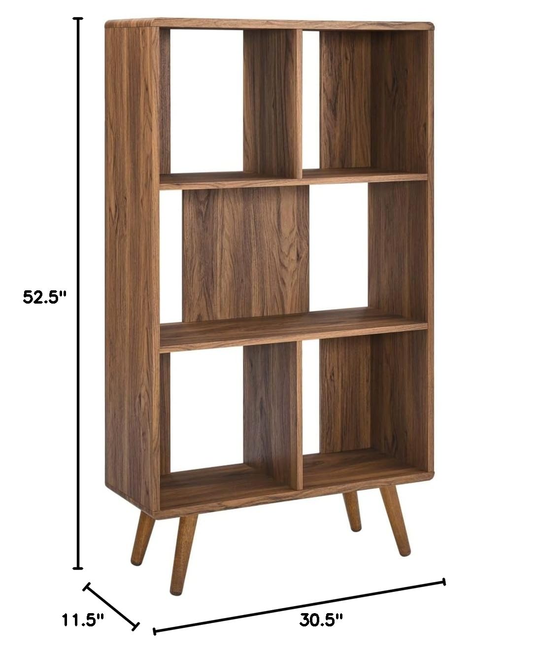 EEI-5743-WAL Transmit 31" Wood Bookcase, Walnut
