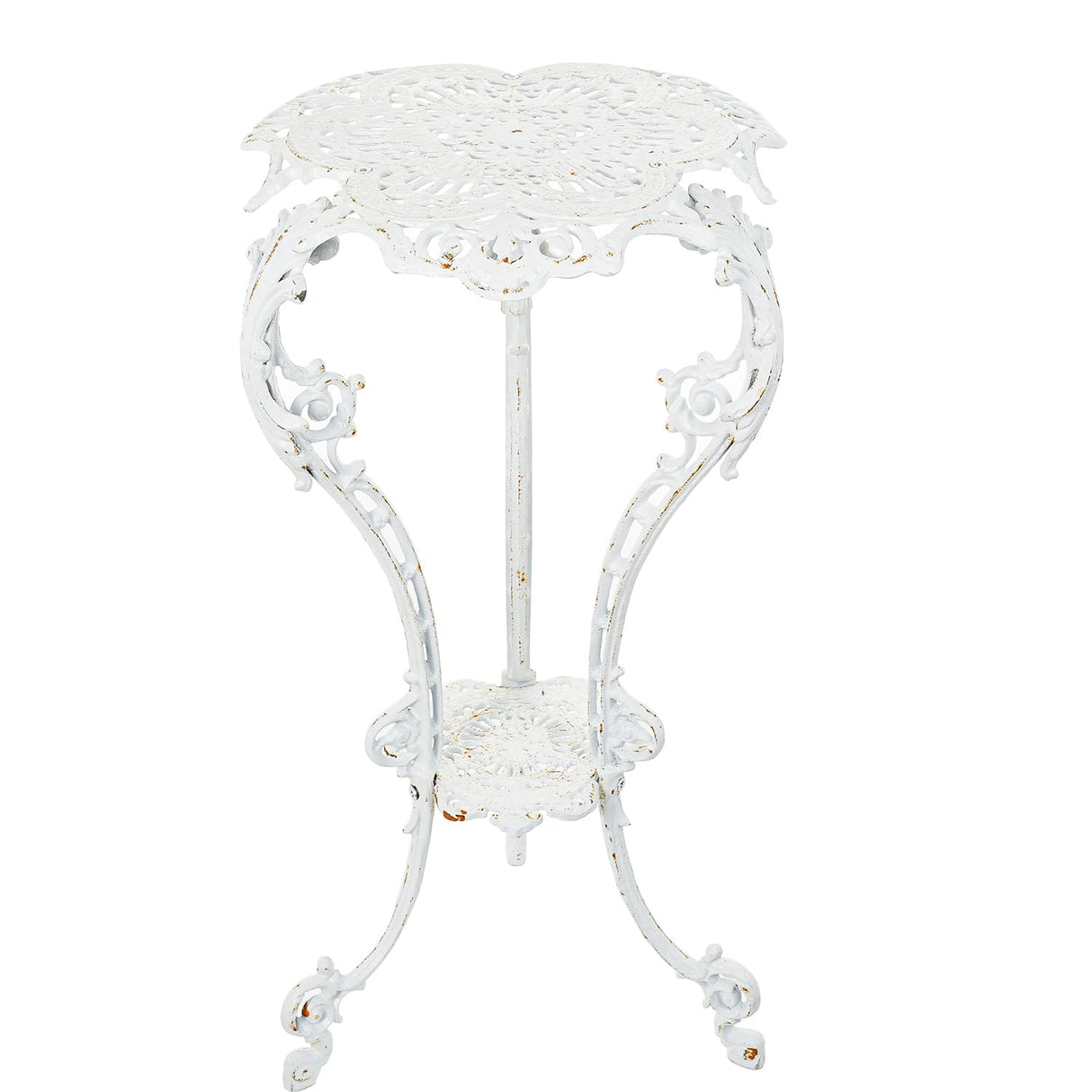 Antique Victorian Cast Iron Plant Stand – 2 Tier Ornate Side Table