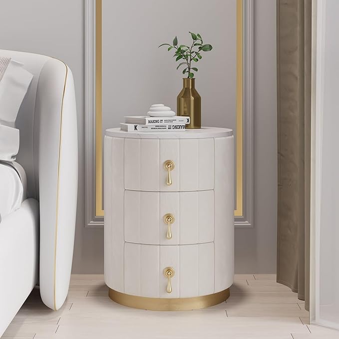 Modern Nightstand Round Bedside Table