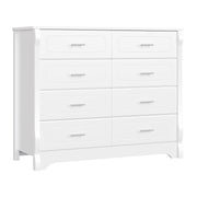 White 8 Drawer Dresser for Bedroom, 47" Wood Dresser & Chest of Drawers