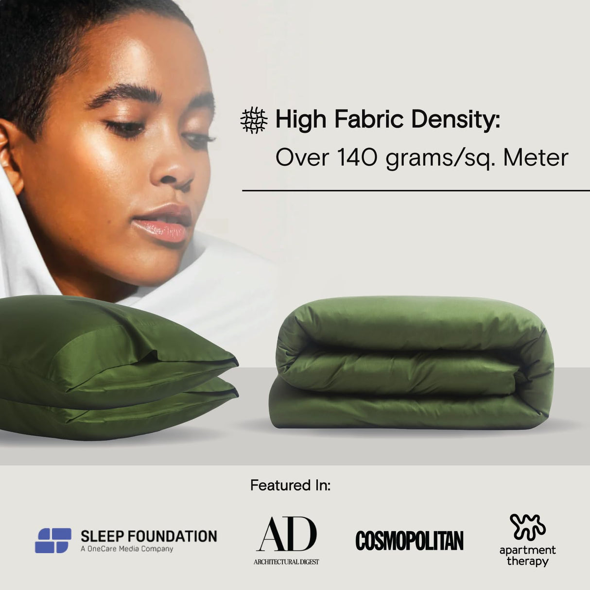 DOZ Duvet Cover Set, 100% Viscose derived from Bamboo, Organically Grown, Buttery Soft, Cooling Duvet Covers, High GSM, 1 Duvet Cover and 2 Pillowcases, 90"x90" (Forest, Full/Queen)