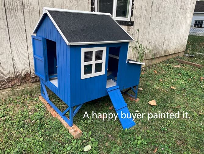 Deluxe Large Wood Chicken Coop Backyard Hen House 4-8 Chickens