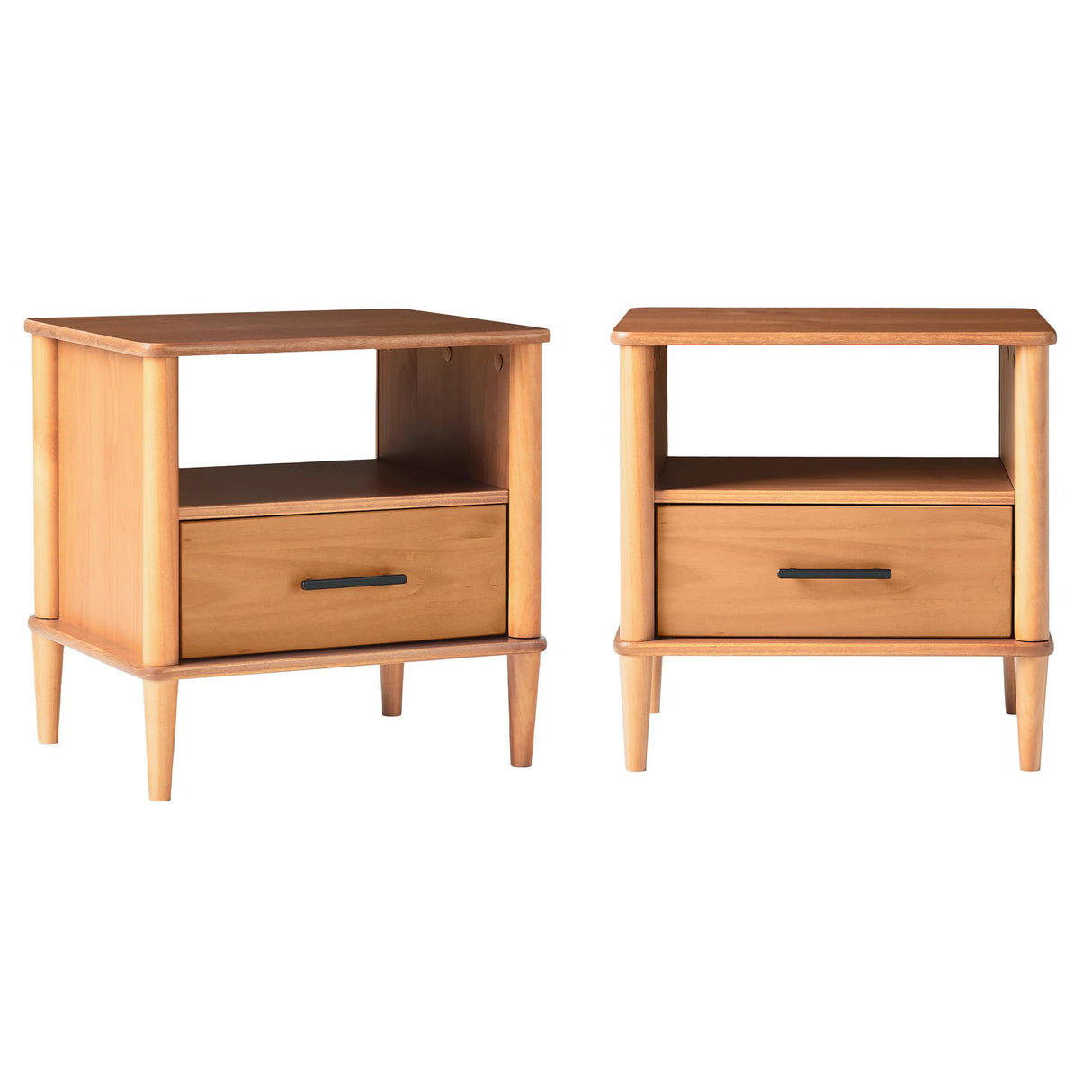 Transitional Spindle-Leg 1-Drawer Nightstand
