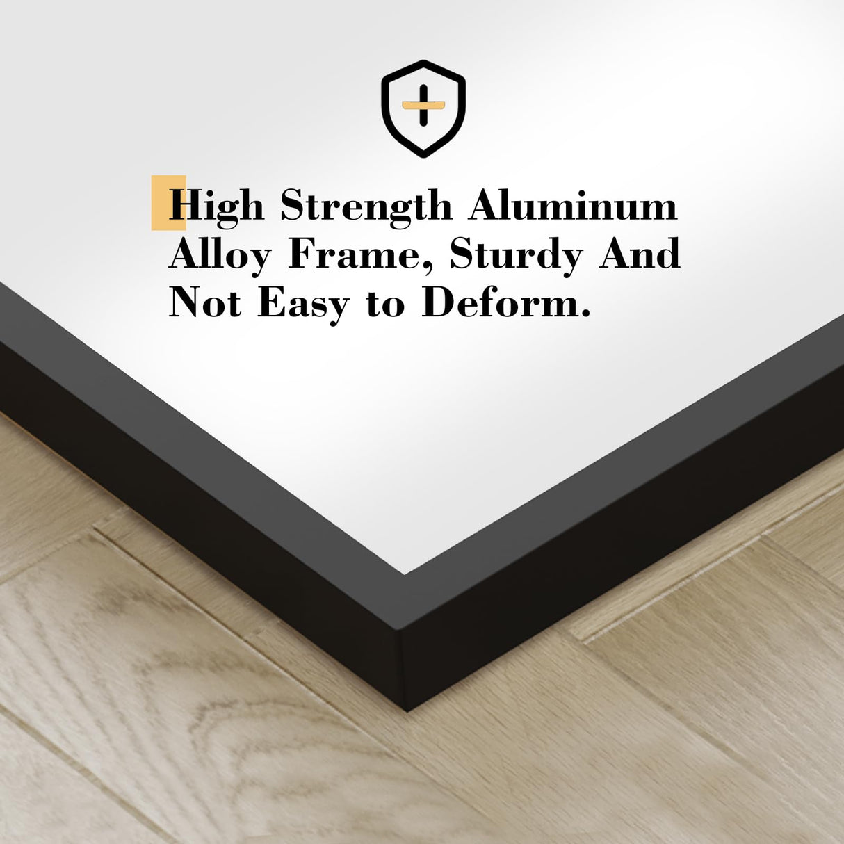 DUMOS Full Length Mirror with Stand, 59''×16'' Floor Mirror with Aluminum Alloy Frame for Bedroom, Standing Full Body Mirror with Shatter-Proof Glass for Wall, Living Room, Cloakroom, Rect-Black,