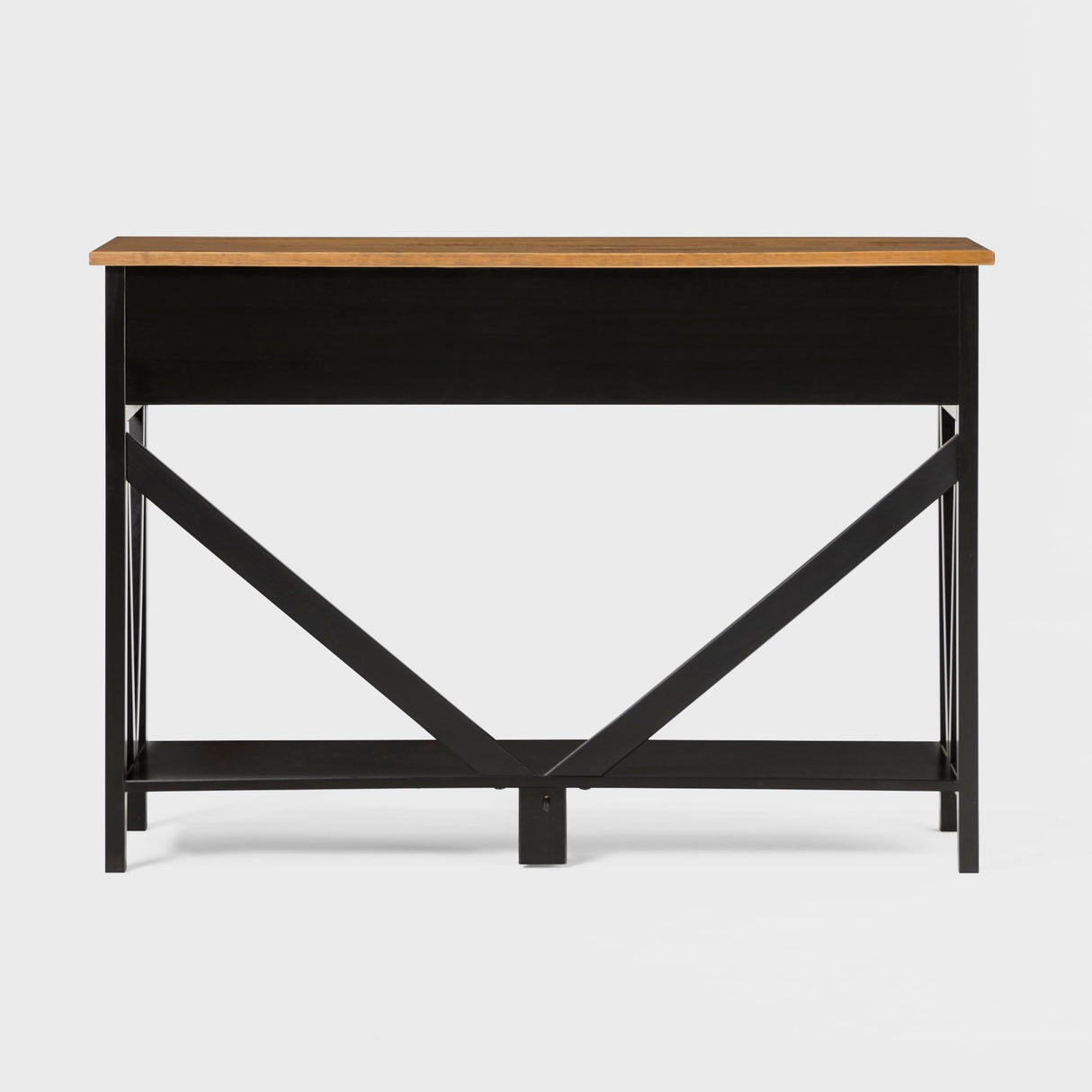 Halverson 2-Drawer Entry Table, 48 Inch, Brushed White/Rustic Oak