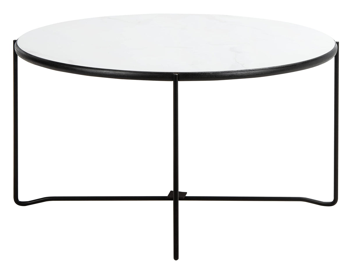 Home Collection Wrena White/Black Round Coffee Table