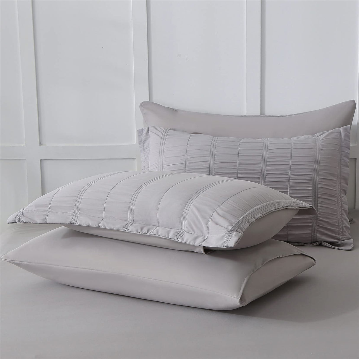 7 Piece Bed in a Bag Seersucker Comforter and Sheet Set