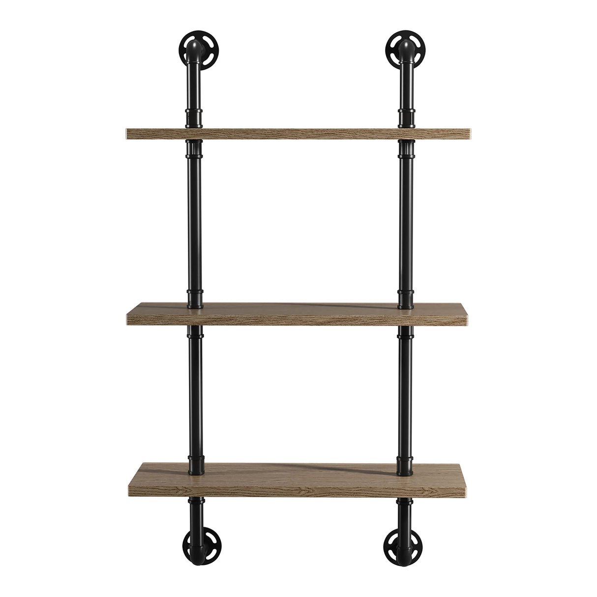 Treiber Industrial 3-Tier Metal 24 in. Floating Shelf for Living Room, Bedroom