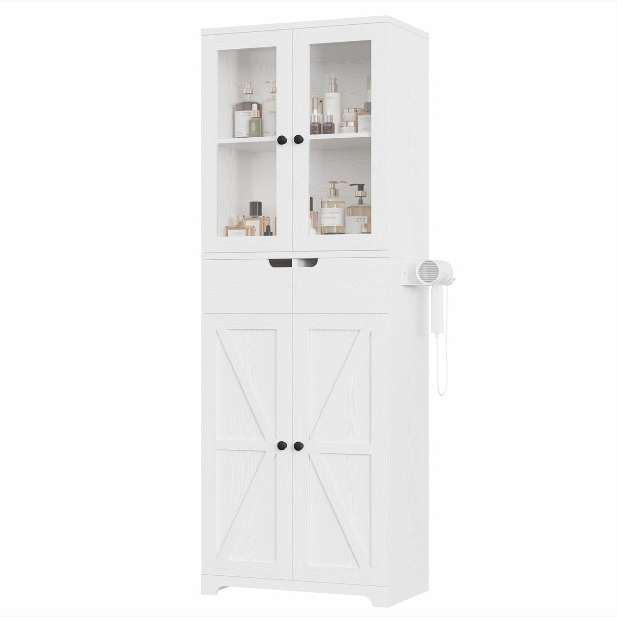 67" Tall Bathroom Storage Cabinet, Freestanding Floor Storage