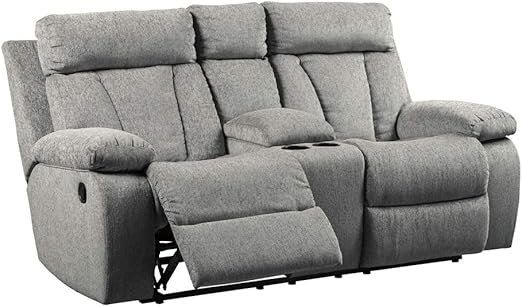 LoungeNest Foggy Gray Rocker Recliner Chair with Pull Tab Recline