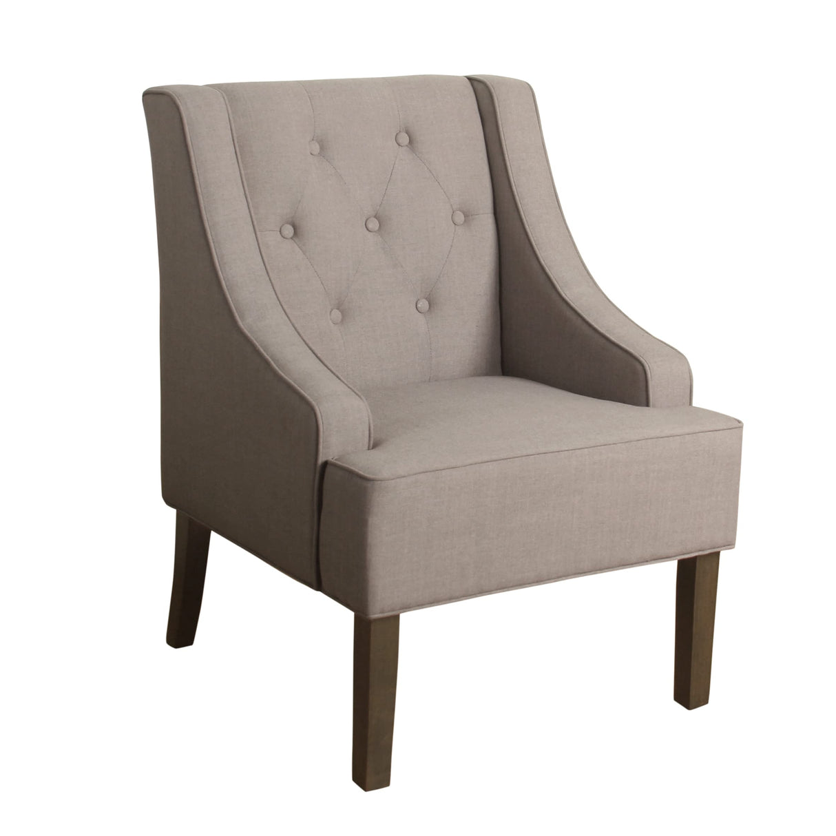 Home Decor | Upholstered Tufted Swoop Arm Accent Chair