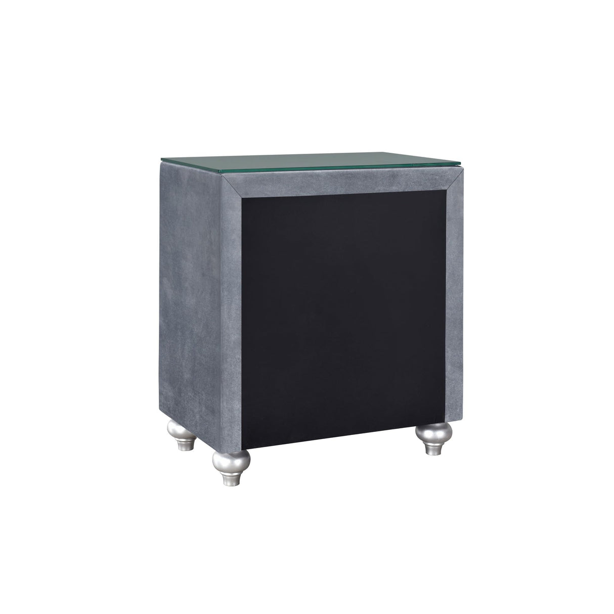 Velvet Yin 3 Drawer Nightstand Gray