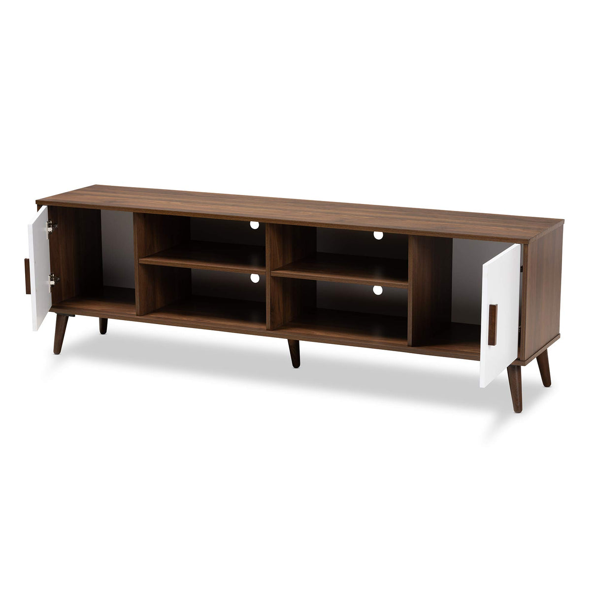 TV Stands, One Size, Walnut/White