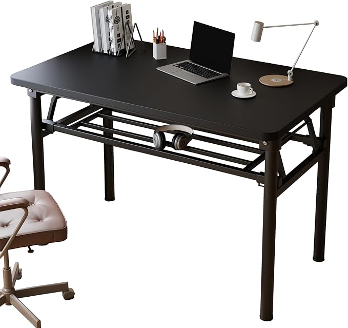 Small Folding Desk No Assembly,39.4 Inch Folding Computer Desk Small Foldable