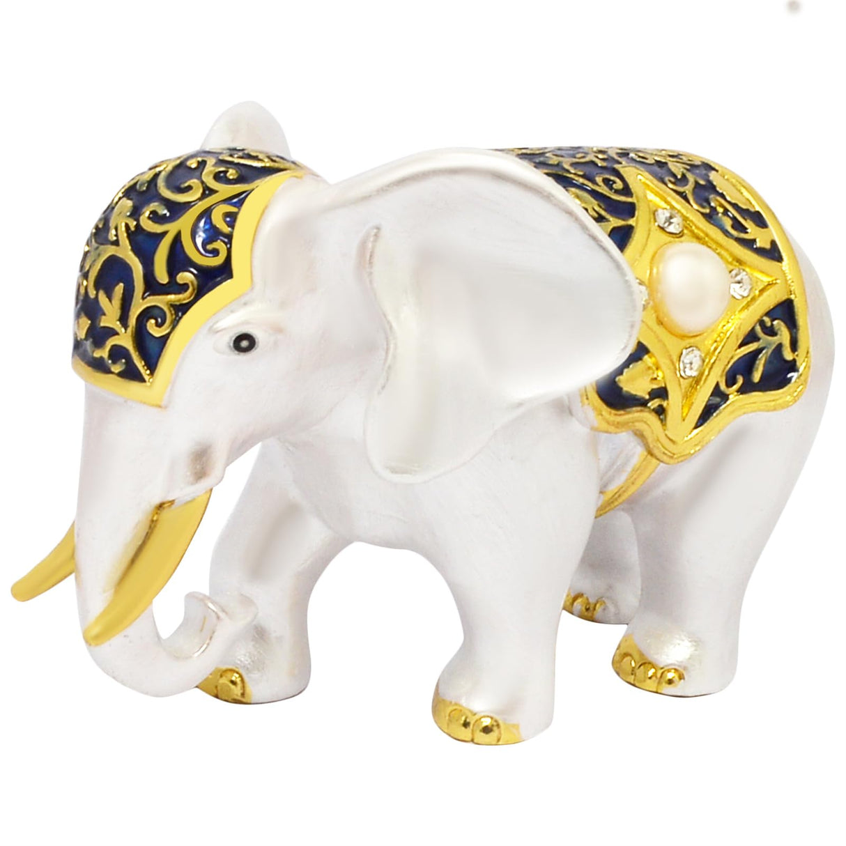 White Luck Elephant Family Prosperity Blessing to Couple Amulet Statue Home Decor