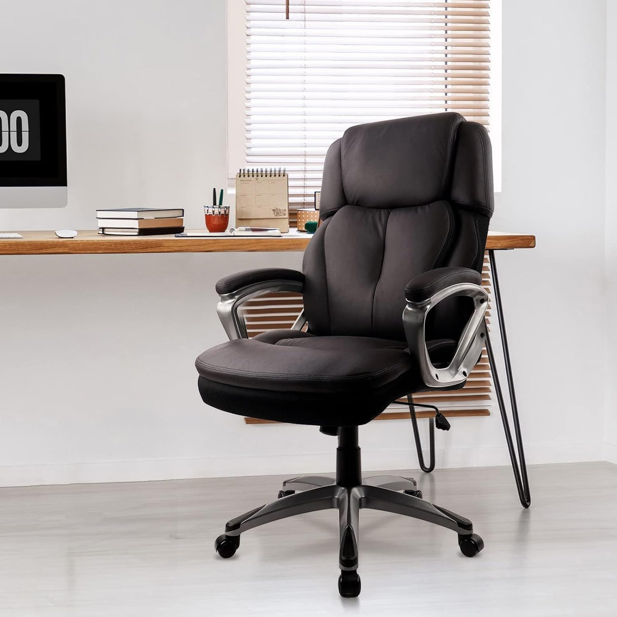 Ergonomic Big and Tall Executive Office Chair with Bonded Lumbar Support 400lbs High