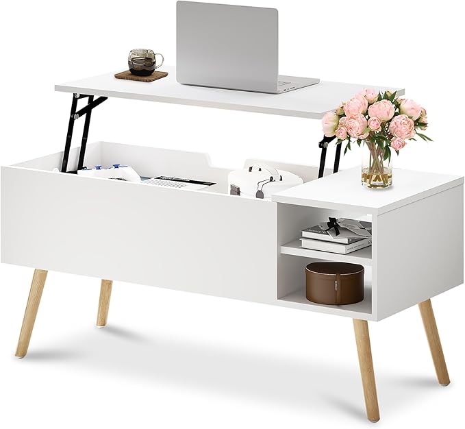 Lift Top Coffee Table with Storage - Gray Coffee Table Wood - Dark Grey Coffee Table