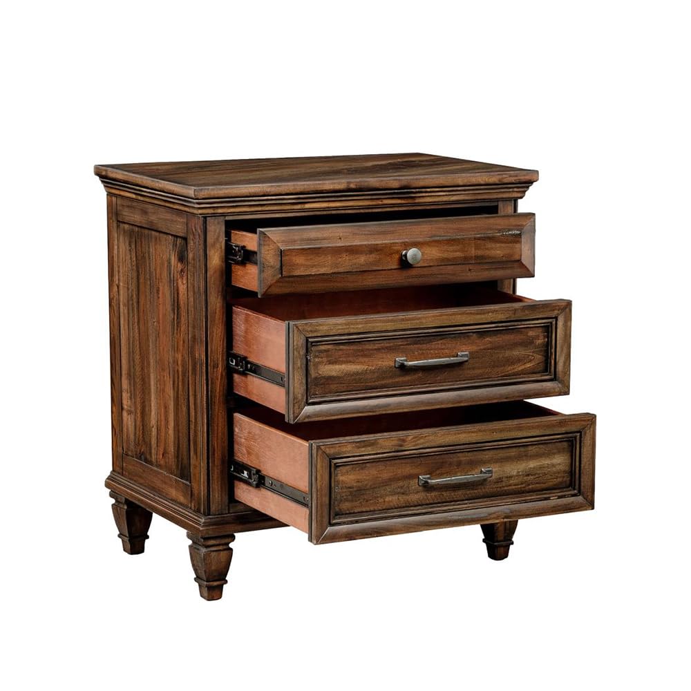 Avenue 3-Drawer Nightstand Weathered Burnished Brown