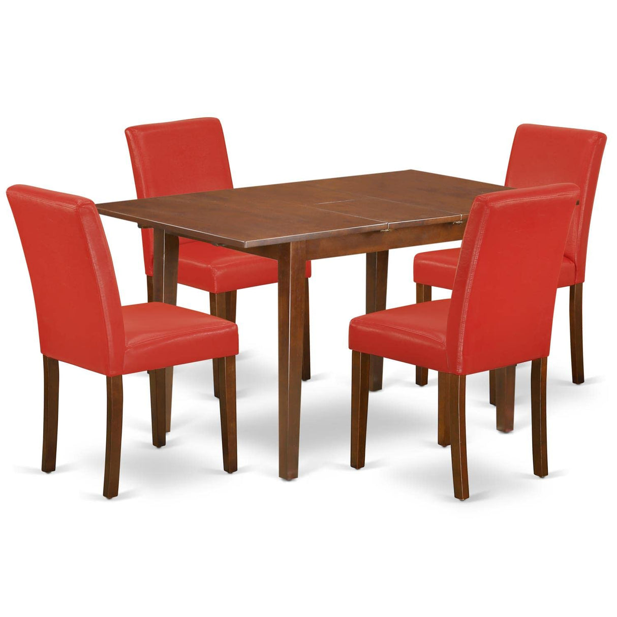 5-Piece Mahogany Dining Table Set with Butterfly Leaf