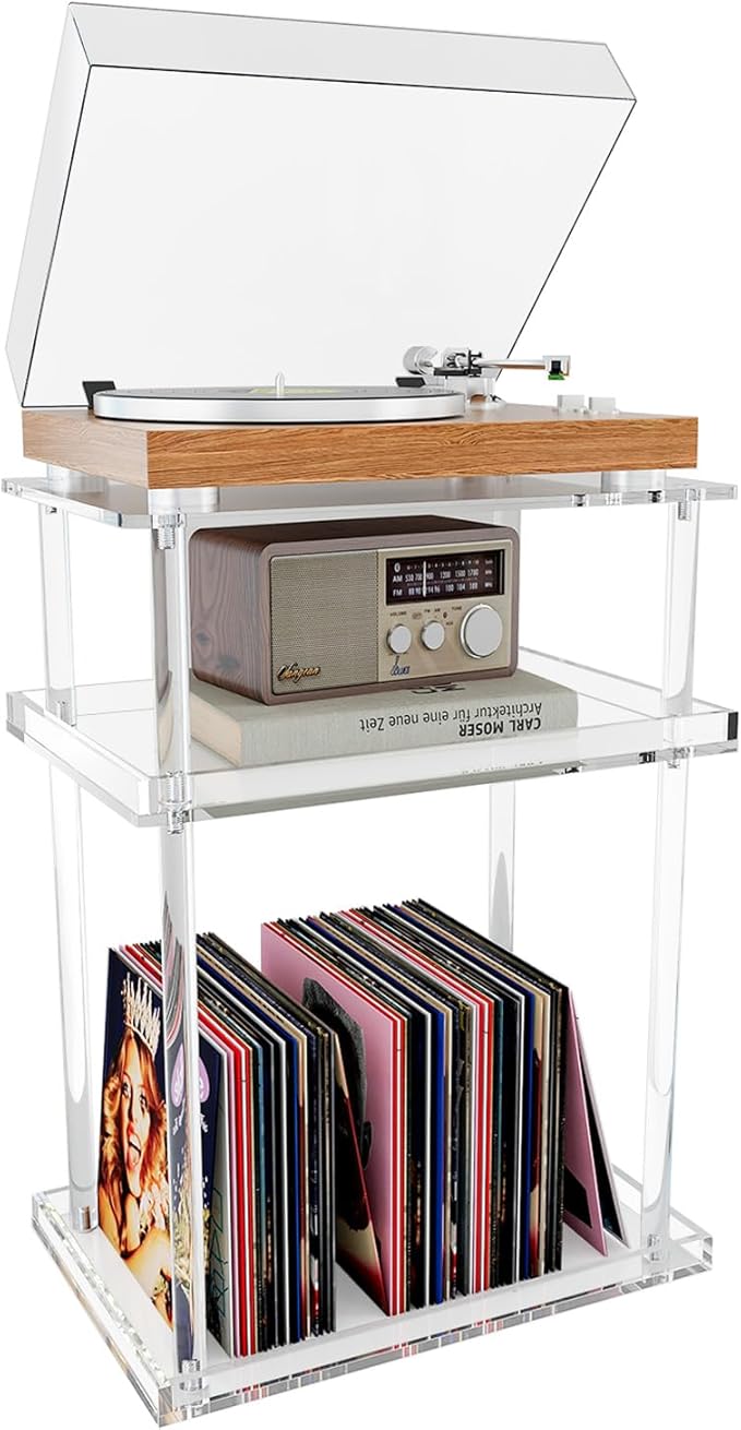 Small Acrylic Side Table for Small Spaces, Small Nightstand/Bedside Table