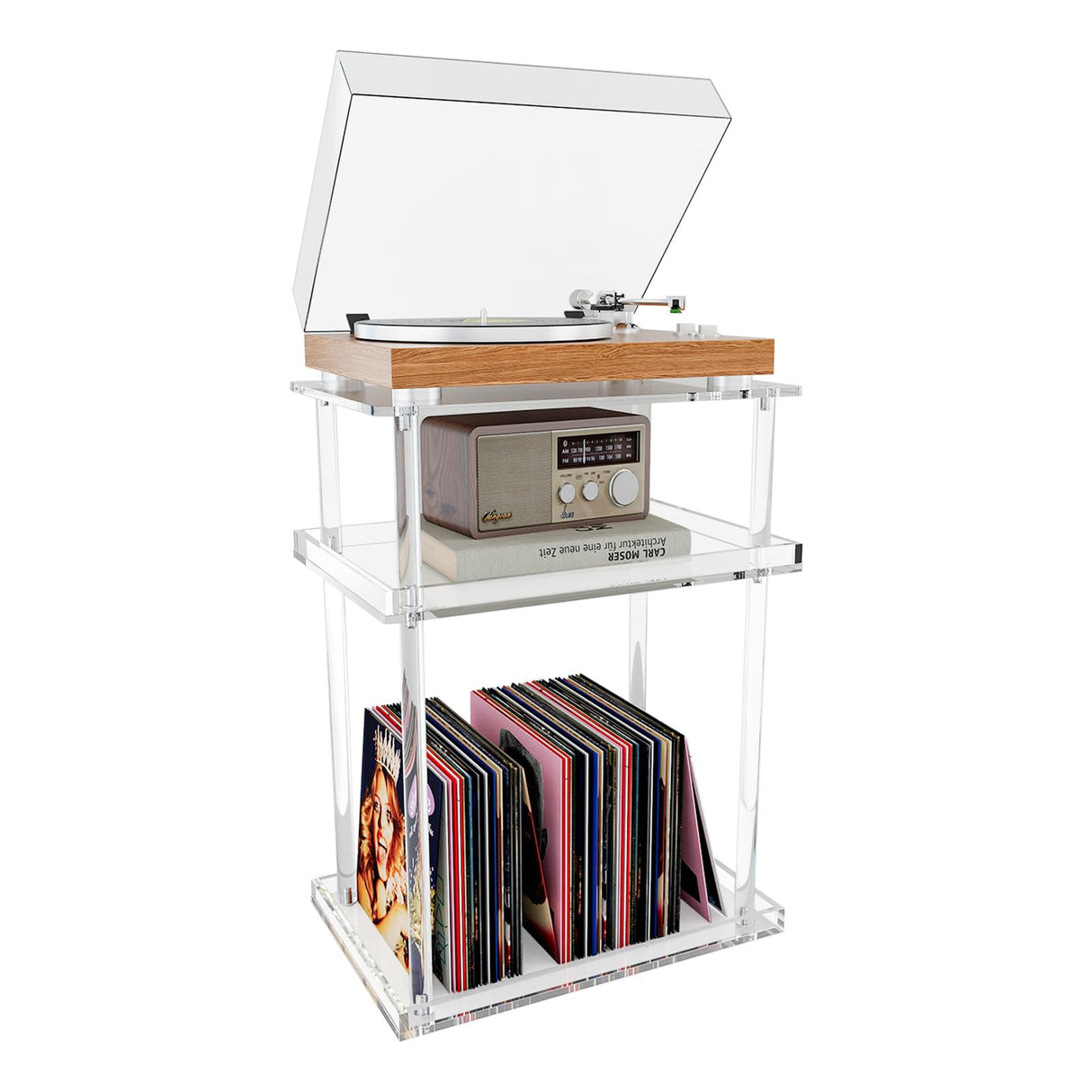 Small Acrylic Side Table for Small Spaces, Small Nightstand/Bedside Table