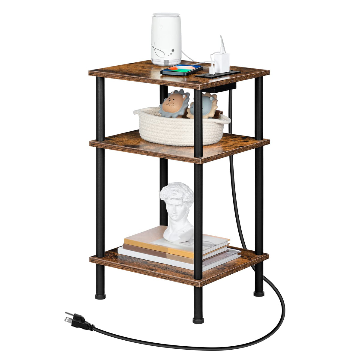 End Table with Charging Station, Side Table