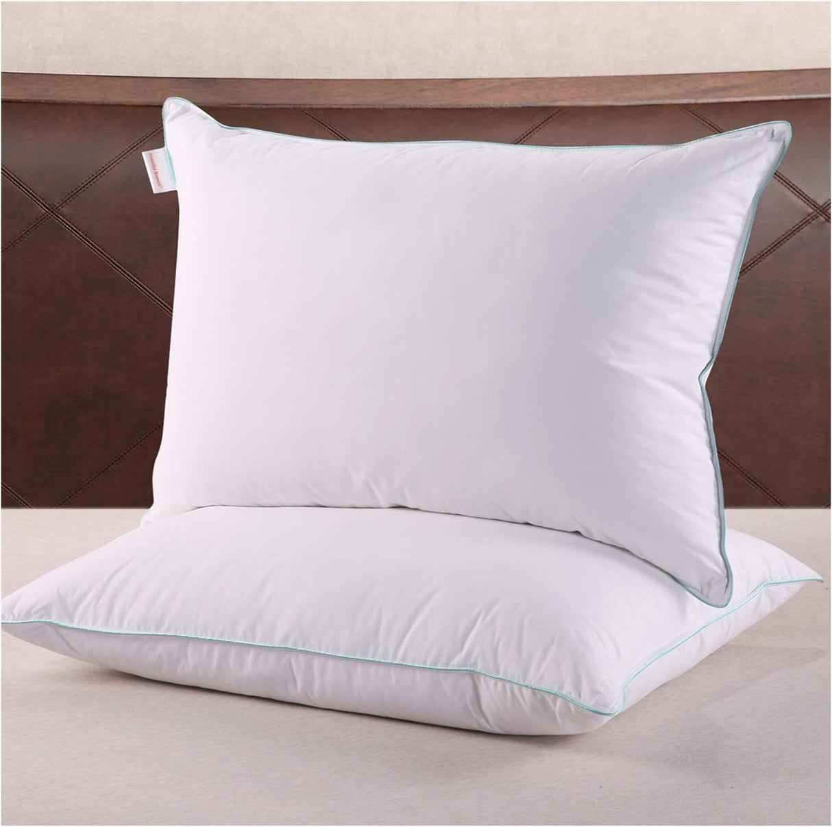Feather Pillows Queen - 2 Pack Feather Bed Pillows for Sleeping Queen Size Pillow