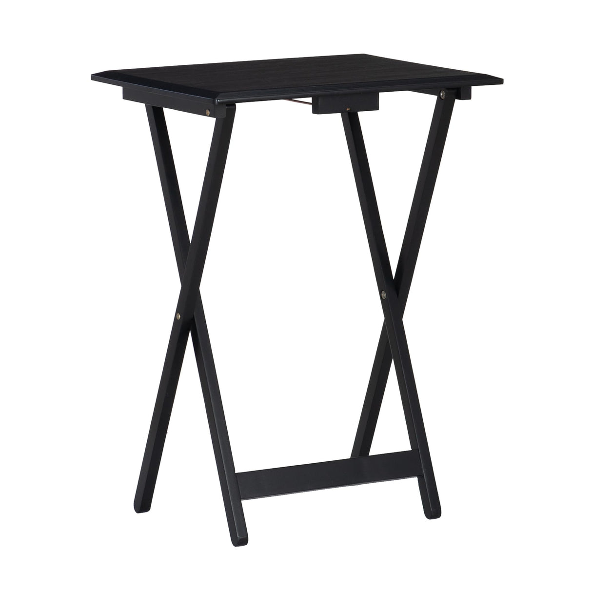 JetFold Black Folding Snack Table Set with Nesting Stand
